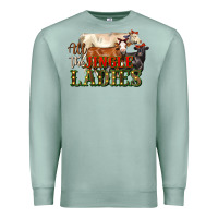 Seafoam all the jingle ladies christmas cows Premium Sweatshirt - LillyAllenDesigns
