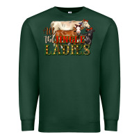 Sports Green all the jingle ladies christmas cows Premium Sweatshirt - LillyAllenDesigns