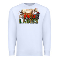 White all the jingle ladies christmas cows Premium Sweatshirt - LillyAllenDesigns