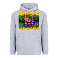 Heather Grey mardi gras lips Heavyweight Hoodie - LillyAllenDesigns