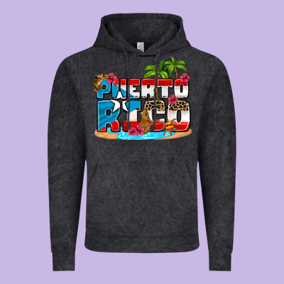 Puerto Rico And Flowers With Frog Vintage Hoodie Designed By Adodesignshop