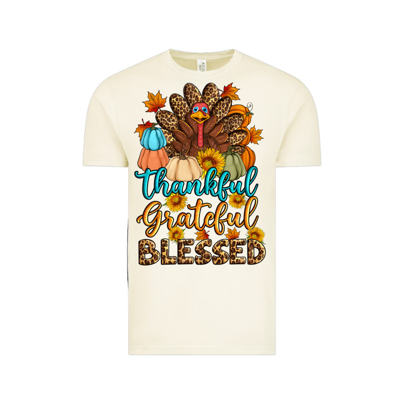 Thankful Grateful Blessed Turkey Vintage Tee by Artiststas | Teevron