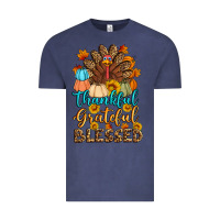 Vintage Denim thankful grateful blessed turkey Vintage Tee - Artiststas
