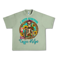 Oil Green i hate everyone but coffee helps western skeleton coffee sunflowers Urban Heavy Tee - Artiststas