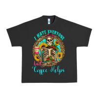 Pigment Black i hate everyone but coffee helps western skeleton coffee sunflowers Urban Heavy Tee - Artiststas