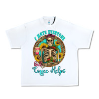 White i hate everyone but coffee helps western skeleton coffee sunflowers Urban Heavy Tee - Artiststas