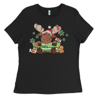 Black christmas reindeer Ladies Tee - MaliasSmallBusiness