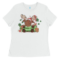 White christmas reindeer Ladies Tee - MaliasSmallBusiness