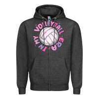 Charcoal Heather in my volleyball era Zipper Hoodie - MaliasSmallBusiness