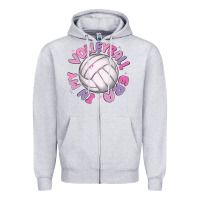 Heather Grey in my volleyball era Zipper Hoodie - MaliasSmallBusiness
