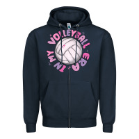 Navy in my volleyball era Zipper Hoodie - MaliasSmallBusiness