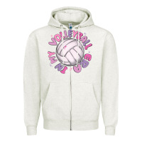 Oatmeal Heather in my volleyball era Zipper Hoodie - MaliasSmallBusiness