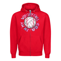 Red in my volleyball era Zipper Hoodie - MaliasSmallBusiness