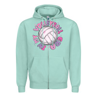 Seafoam in my volleyball era Zipper Hoodie - MaliasSmallBusiness