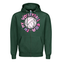 Sports Green in my volleyball era Zipper Hoodie - MaliasSmallBusiness