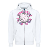 White in my volleyball era Zipper Hoodie - MaliasSmallBusiness