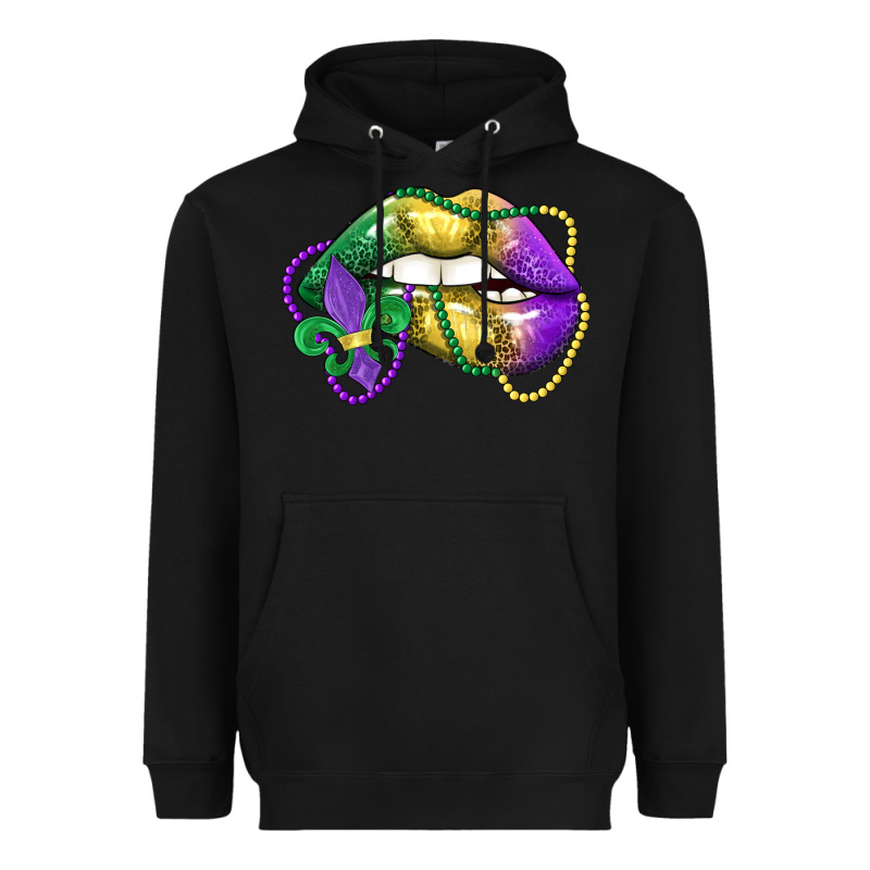 Mardi Gras Lips Heavyweight Hoodie by LillyAllenDesigns | Teevron