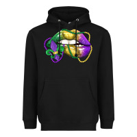 Black mardi gras lips Heavyweight Hoodie - LillyAllenDesigns