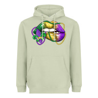 Matcha mardi gras lips Heavyweight Hoodie - LillyAllenDesigns