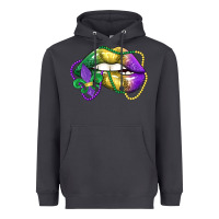 Smoke mardi gras lips Heavyweight Hoodie - LillyAllenDesigns