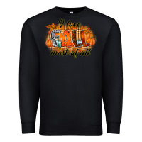 Black i love fall most of all Premium Sweatshirt - RacoonDesign