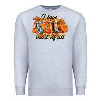 Heather Grey i love fall most of all Premium Sweatshirt - RacoonDesign