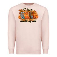 Pale Pink i love fall most of all Premium Sweatshirt - RacoonDesign