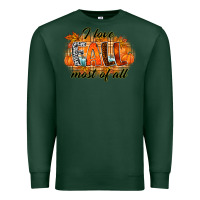 Sports Green i love fall most of all Premium Sweatshirt - RacoonDesign