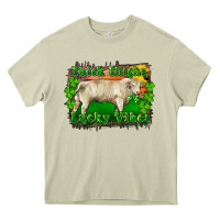 Mossy Thick Thighs Lucky Vibes Charolais Bull Heavy Core Tee - RanaPortraitStore