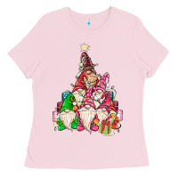 Bubblegum Pink christmas tree Ladies Tee - MaliasSmallBusiness