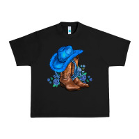 Black valentines day blue boots cowgirl hat and roses Urban Heavy Tee - AdoDesignShop