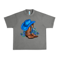 Tornado valentines day blue boots cowgirl hat and roses Urban Heavy Tee - AdoDesignShop