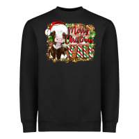 Black merry christmas y'all cow Heavyweight Sweatshirt - Artiststas