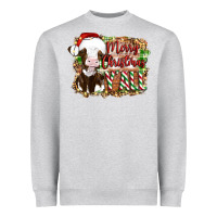 Heather Grey merry christmas y'all cow Heavyweight Sweatshirt - Artiststas