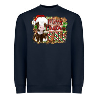 Navy merry christmas y'all cow Heavyweight Sweatshirt - Artiststas