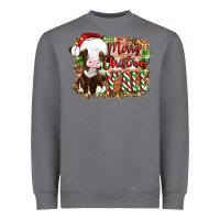 Merry Christmas Y'all Cow Heavyweight Sweatshirt | Teevron