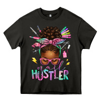 Asphalt nail hustler afro messy bun Heavy Core Tee - texasbilliewilder