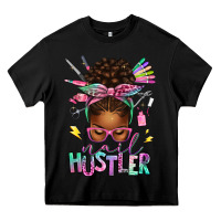 Black nail hustler afro messy bun Heavy Core Tee - texasbilliewilder