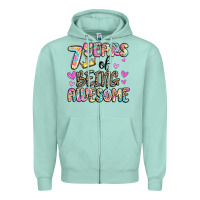 Seafoam 7 years of being awesome Zipper Hoodie - MaliasSmallBusiness