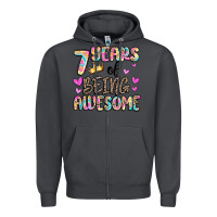 Smoke 7 years of being awesome Zipper Hoodie - MaliasSmallBusiness