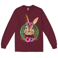 Burgundy western leopard and flowers easter bunny Long Sleeve Tee - Jasminsmagicworld