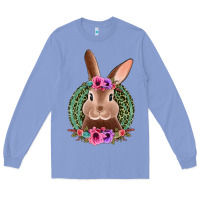 Colony Blue western leopard and flowers easter bunny Long Sleeve Tee - Jasminsmagicworld