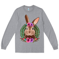 Heather Grey western leopard and flowers easter bunny Long Sleeve Tee - Jasminsmagicworld