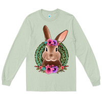 Matcha western leopard and flowers easter bunny Long Sleeve Tee - Jasminsmagicworld
