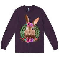 Plum western leopard and flowers easter bunny Long Sleeve Tee - Jasminsmagicworld