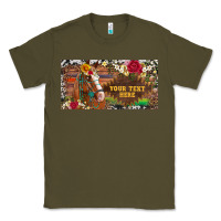 Army Green (preview)western turquoise gemstone horse cowhide leopard floral backg Classic Tee - Artiststas