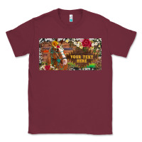 Burgundy (preview)western turquoise gemstone horse cowhide leopard floral backg Classic Tee - Artiststas