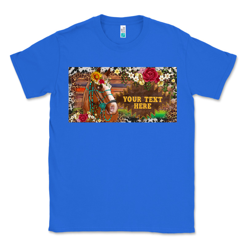 (preview)western Turquoise Gemstone Horse Cowhide Leopard Floral Backg Classic Tee by Artiststas | Teevron