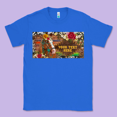 (preview)western Turquoise Gemstone Horse Cowhide Leopard Floral Backg Classic Tee Designed By Artiststas