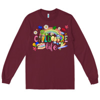 Burgundy childcare life Long Sleeve Tee - JahusDesignShop